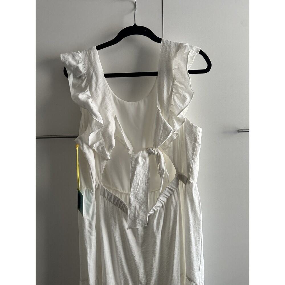 CeCe NWT XL White Maxi Dress Bow Back Coastal Resort Bridal Shower Dress - Picture 11 of 14